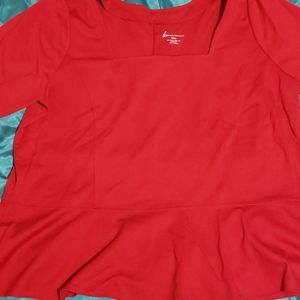 Lane bryant red peplum top